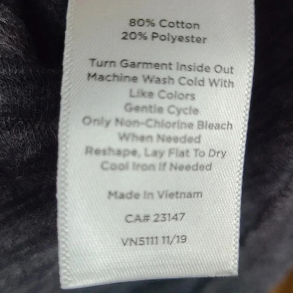 Talbots grey with black polka dot long sleeve top - Picture 8 of 9